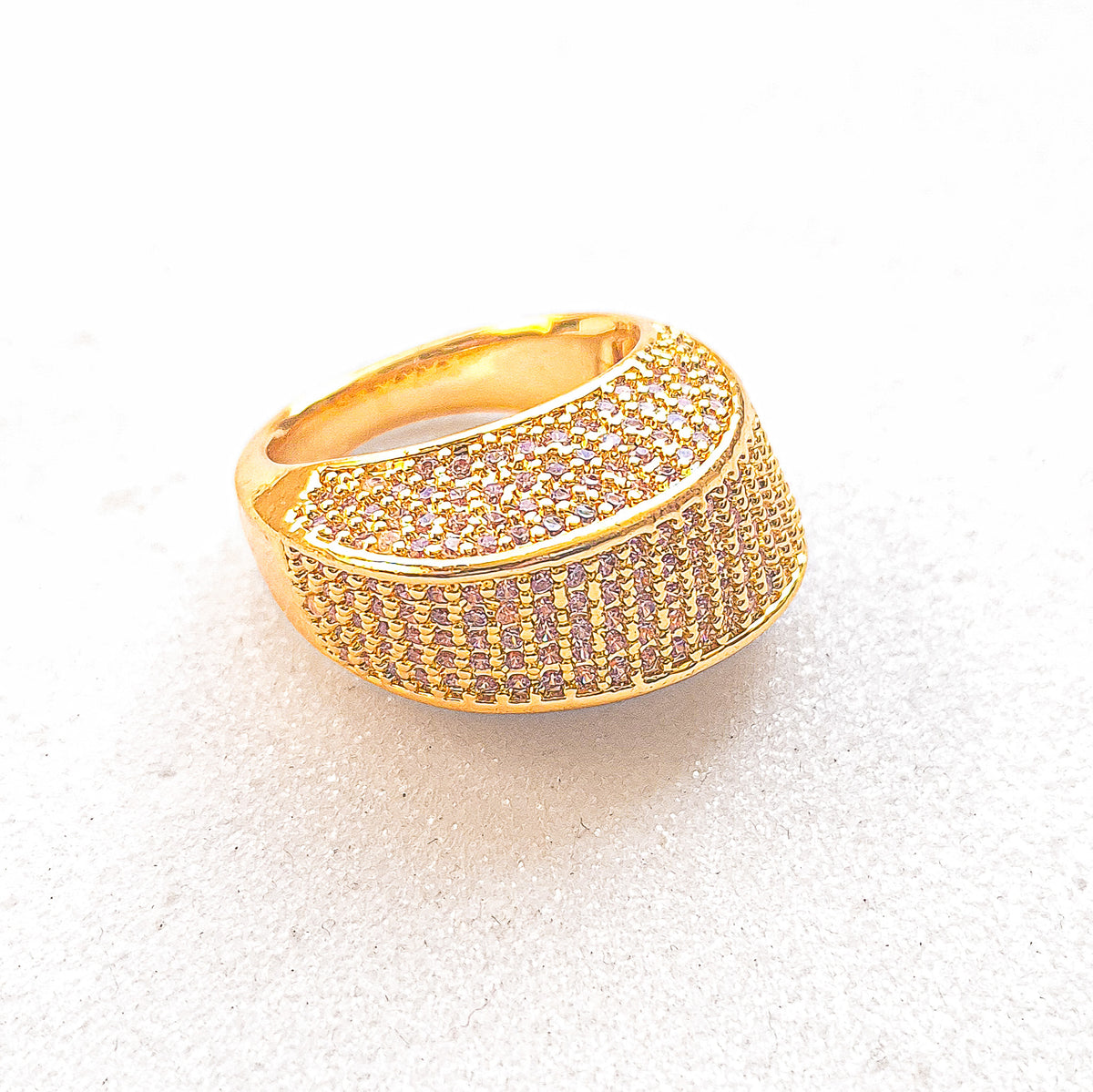 Anel Sultana com Zircônias Banho de Ouro