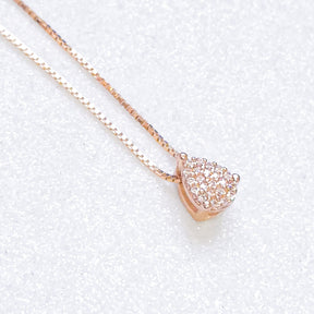 Corrente com Pingente mini Gota com Zirconias banho de ouro