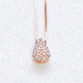 Corrente com Pingente mini Gota com Zirconias banho de ouro