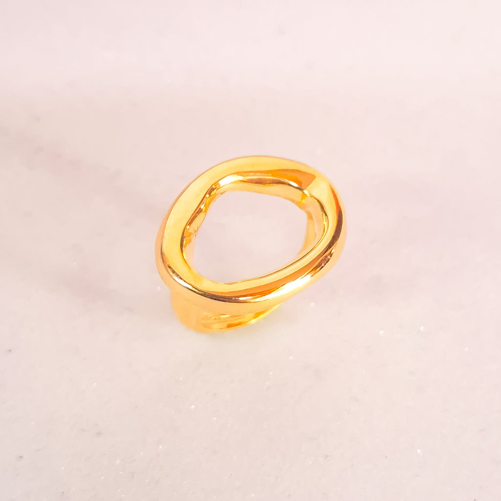 Anel Flávia Banho de Ouro