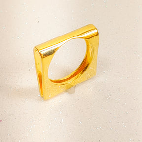 Anel Dobrado Banho De Ouro