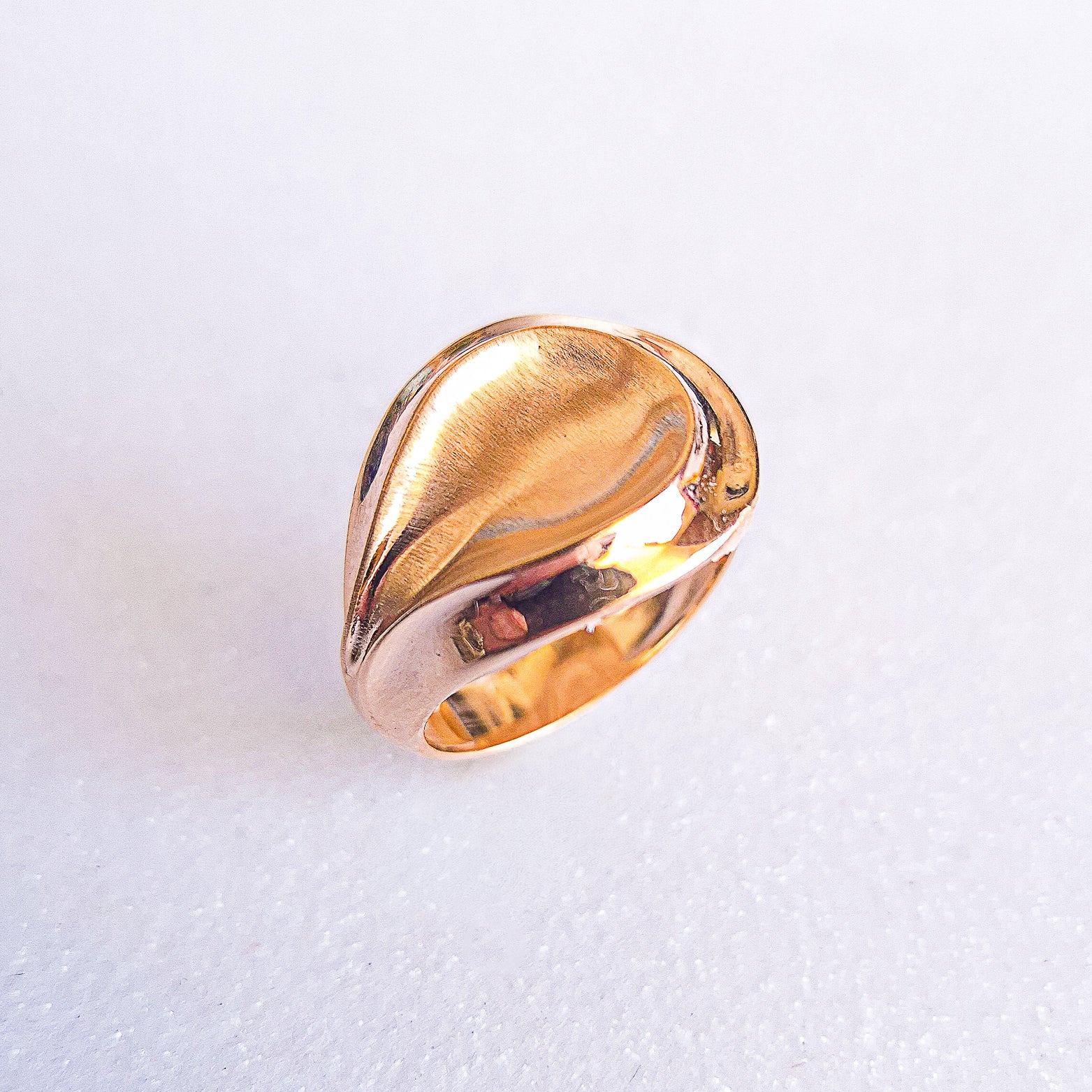 Anel Gota Fosco Banho de Ouro