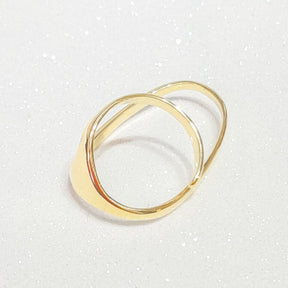 Anel Aro Fino Infinito Banho De Ouro