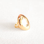 Anel de Dedinho Oval Banho de Ouro