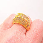 Anel Sultana com Zircônias Banho de Ouro