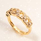 Anel Florzinhas com Zircônia Banho de Ouro