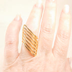 Anel Diagonais Banho De Ouro