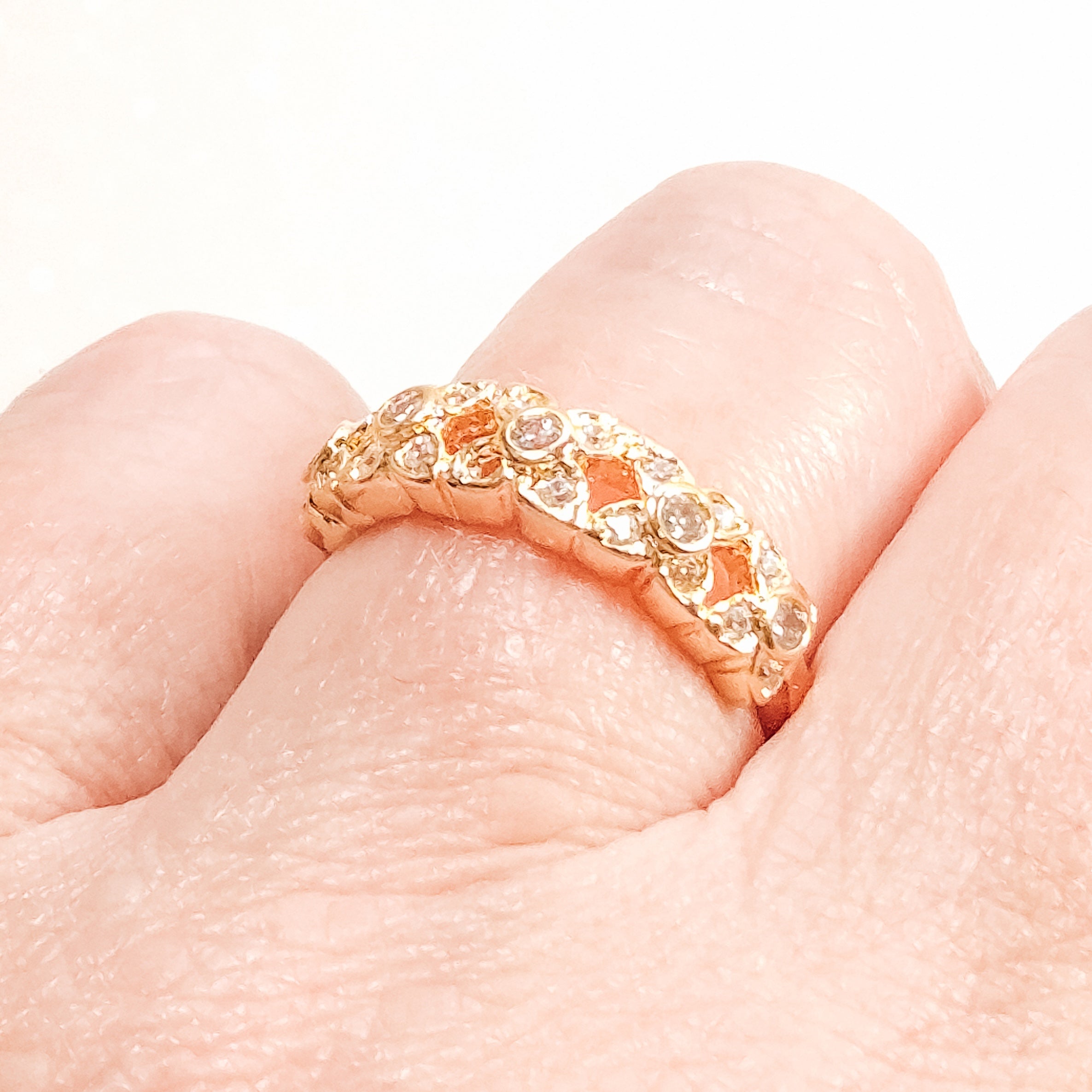 Anel Florzinhas com Zircônia Banho de Ouro