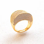 Anel Sultana com Zircônias Banho de Ouro
