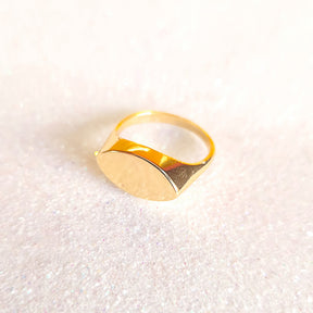 Anel Elipse de Dedinho Banho De Ouro