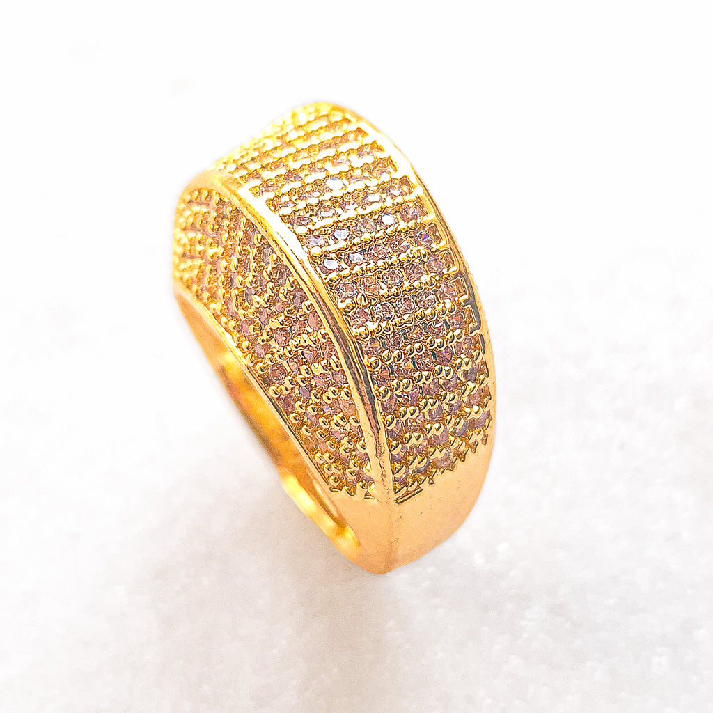 Anel Sultana com Zircônias Banho de Ouro