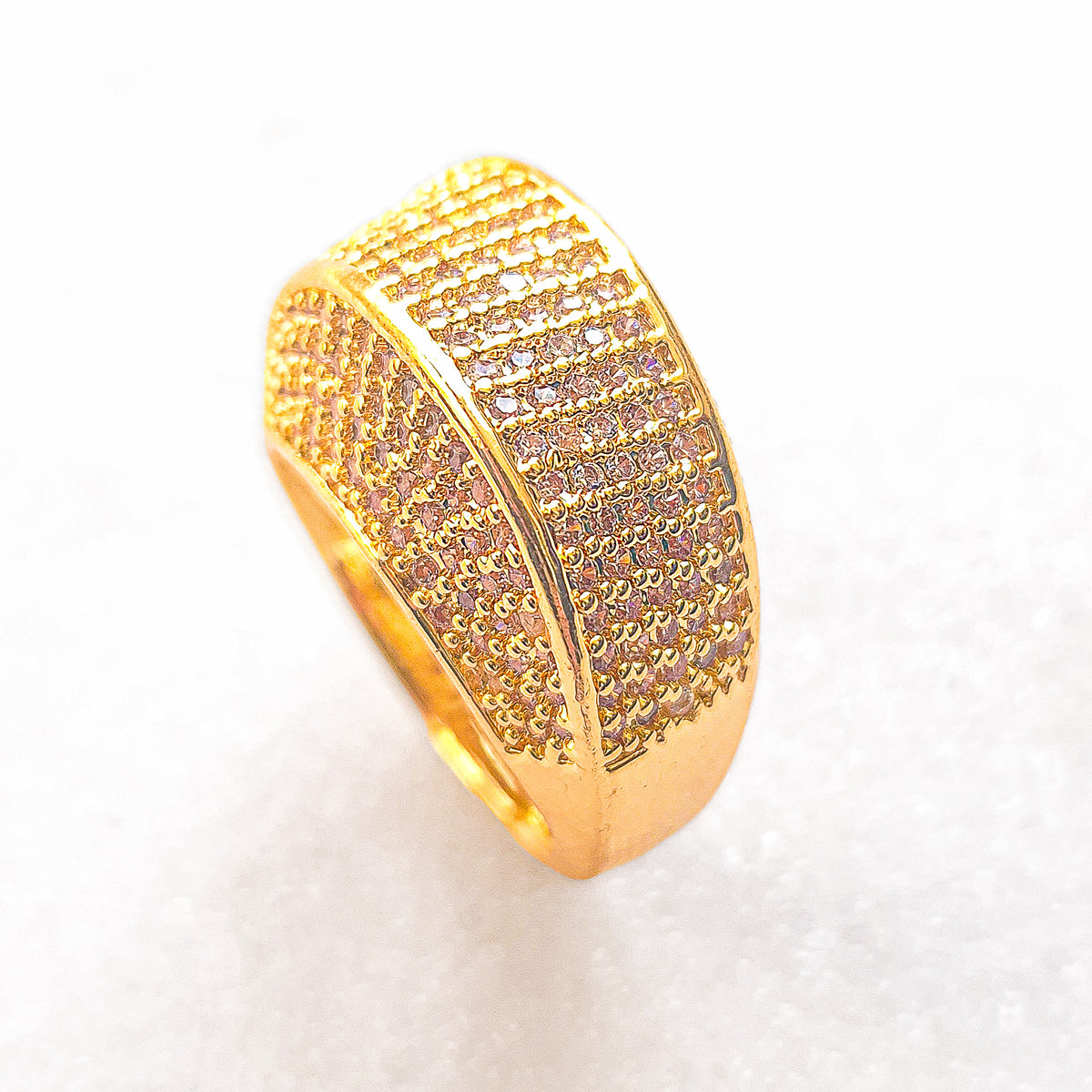 Anel Sultana com Zircônias Banho de Ouro