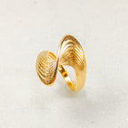 Anel Waves Banho De Ouro