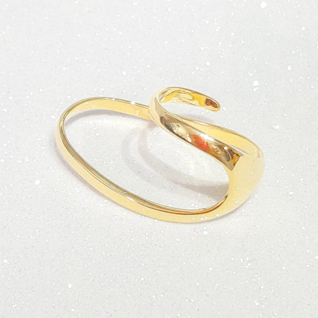 Anel Aro Fino Infinito Banho De Ouro