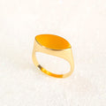 Anel Elipse de Dedinho Banho De Ouro