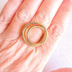 Anel Espiral Vazado Banho de Ouro