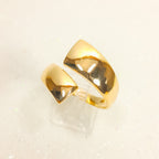 Anel Traço Regulável Banho De Ouro